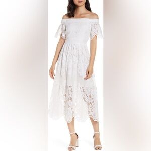 VINCE CAMUTO White Lace Off the Shoulder Dress SIZE 4